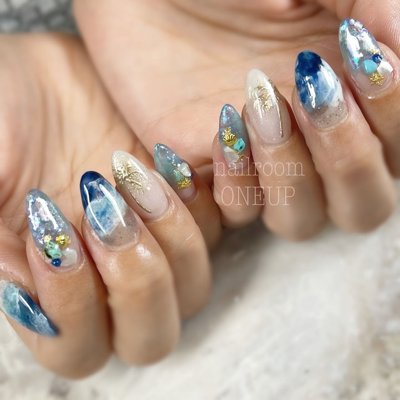 夏 海 リゾート 浴衣 ハンド Nail Room One Upのネイルデザイン No ネイルブック