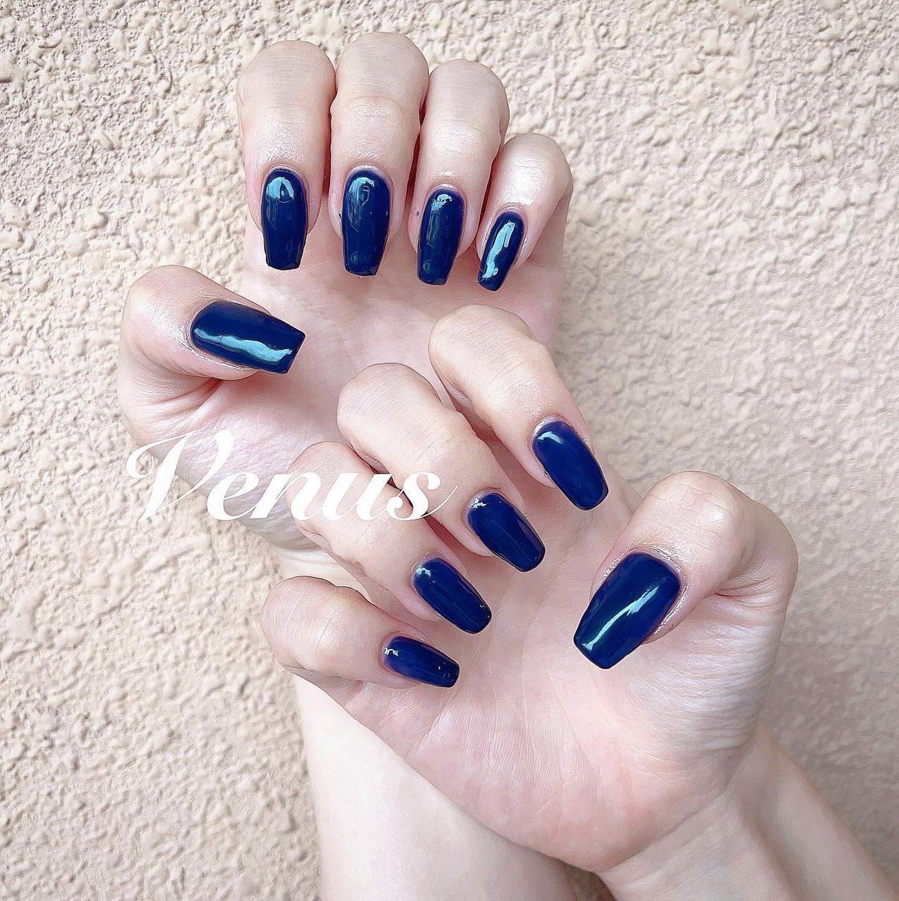 ネイルンページ 夏/ハンド/ワンカラー/ネイビー - *✿ℕ𝕆ℝ𝕀𝕂𝕆✿*のネイルデザイン