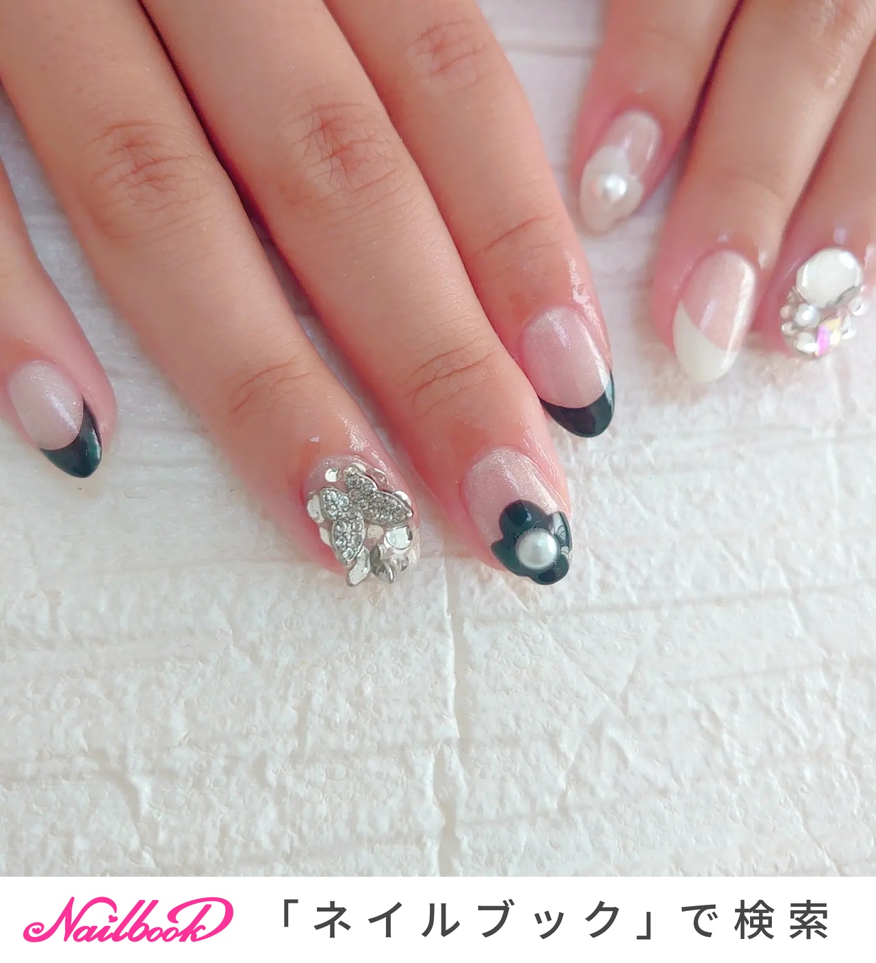 ネイルハンド ハンド/ミラー/シルバー/ジェルネイル/お客様 - nailsalon