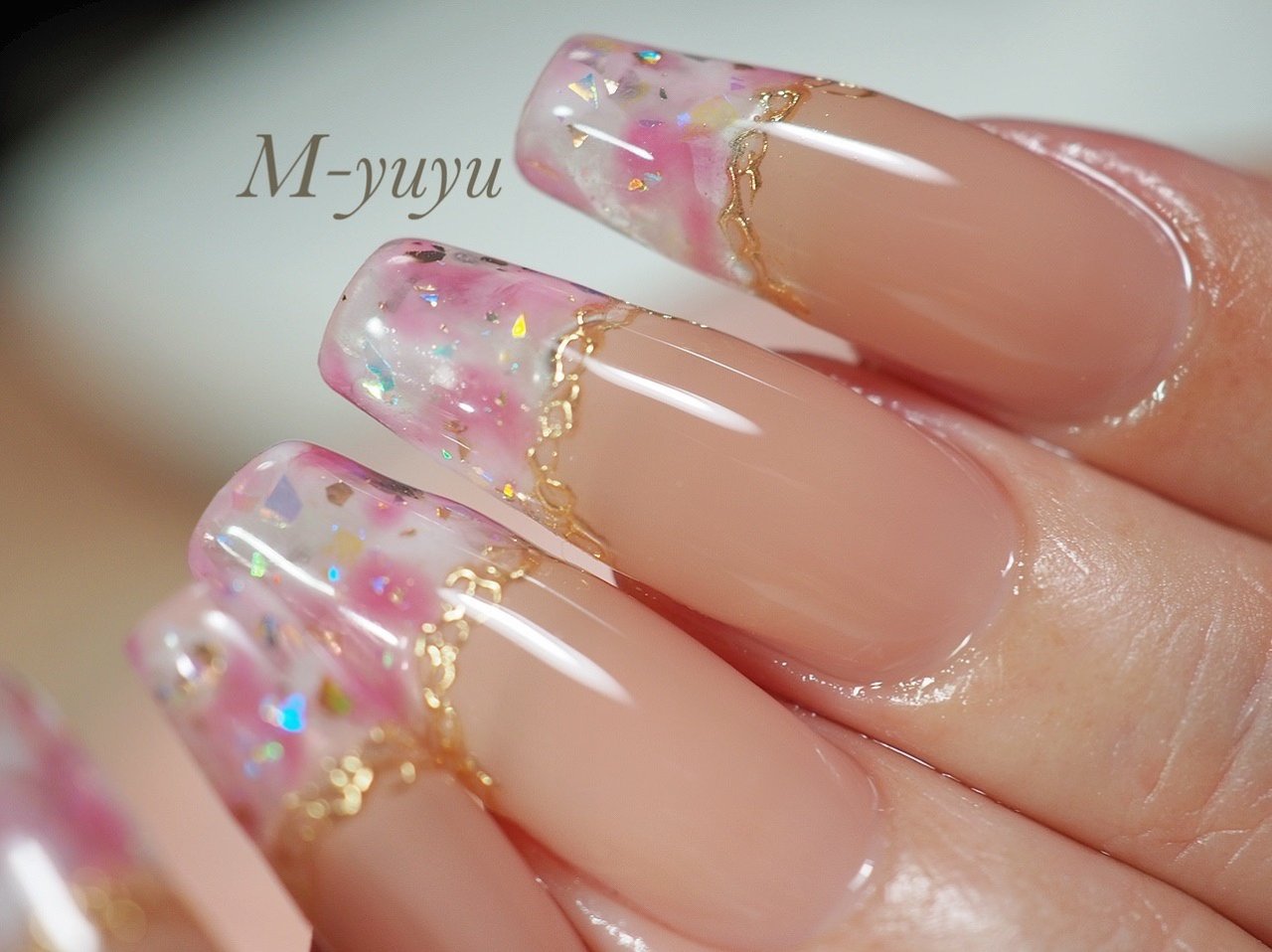 夏 海 リゾート ハンド ステンドグラス M Yuyuのネイルデザイン No ネイルブック