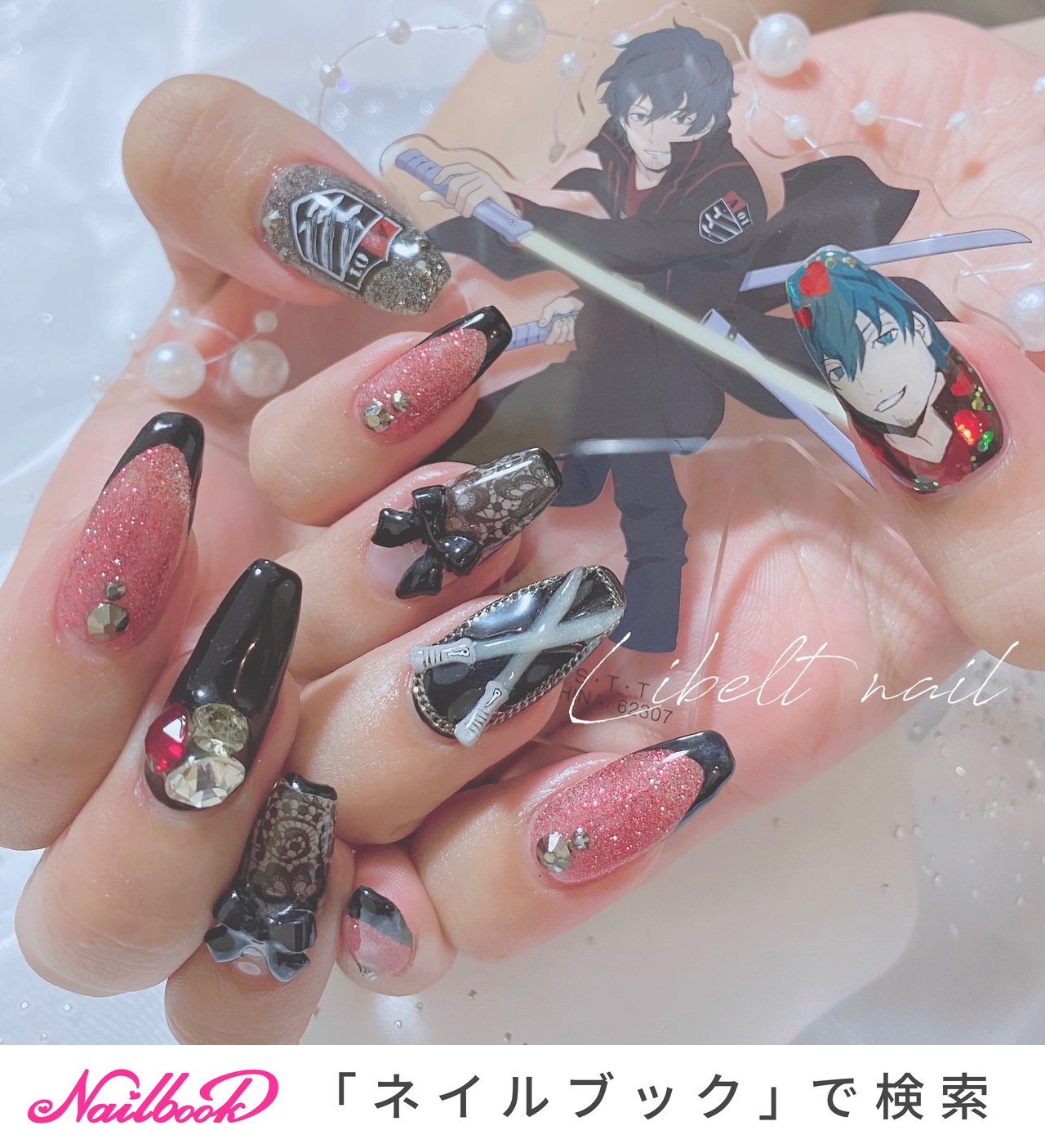ハンド/ビジュー/ラメ/痛ネイル/3D - satomiのネイルデザイン[No
