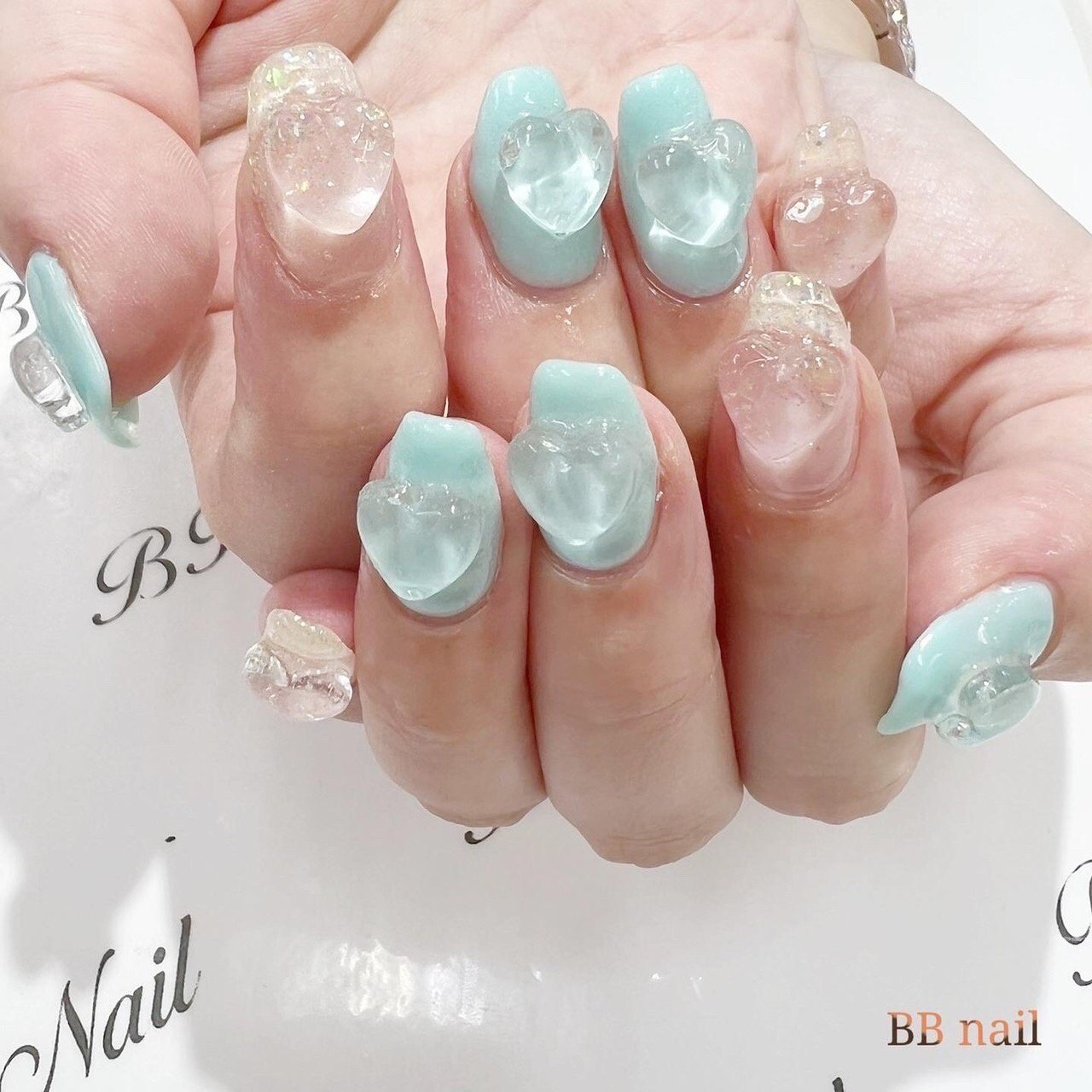 夏 ハンド ミディアム バレリーナ クリア Nailのネイルデザイン No ネイルブック