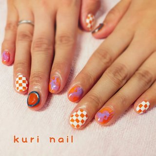 かっこいい…🧡💜 
ありがとうございました💖

#夏ネイル #市松模様 #ブロックチェック #ニュアンスネイル #オレンジ #おしゃれ #ファッション #nailart #宮城県 #塩竈市 #塩釜ネイル #多賀城 #利府 #七ヶ浜 #松島 #くりネイル #kurinail #夏 #オールシーズン #ハンド #チェック #3D #ニュアンス #ショート #オレンジ #ブルー #パープル #ジェルネイル #お客様 #くり #ネイルブック