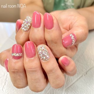 おすすめ順｜ピンク/#ストーンうめつくしネイルのネイルデザイン  