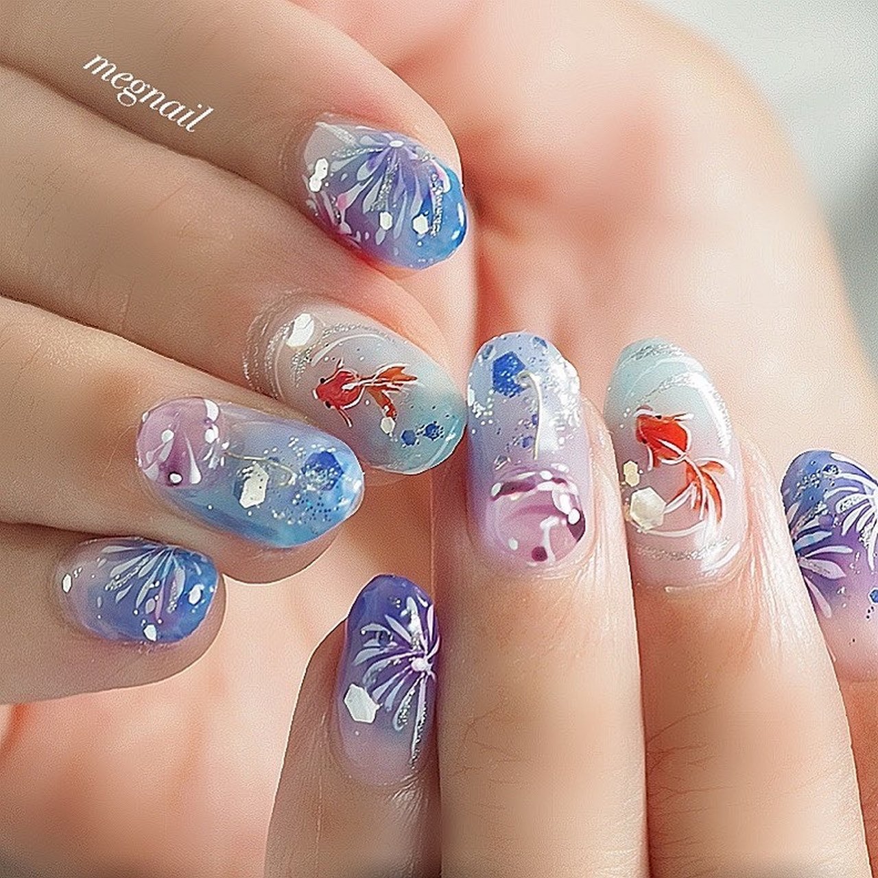 夏 旅行 浴衣 デート ハンド Megnailのネイルデザイン No ネイルブック