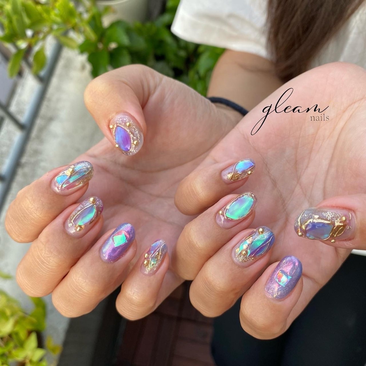 パープル ゴールド Gleamのネイルデザイン No ネイルブック