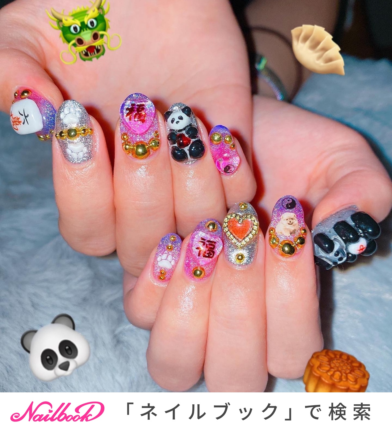 ネイルアート 猫 パンダ デザイン 10個入り おすすめ順｜#パンダネイルのネイルデザイン(5ページ目)｜ネイル