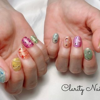 アートし放題持ち込みデザインアレンジ💅✨ 
#ジェルネイル#ネイル#nail#シンプル#持ち込みアート#天王寺#阿倍野#プライベートサロン#ネイルサロン#春夏ネイル#春ネイル#夏ネイル#水彩アート#アートし放題#定額デザイン#シンプル#ニュアンス#ニュアンスネイル#ちゅるんネイル#オフィスネイル#フィルイン一層残し#フィルイン#フットネイル#foot#hand#spring#summer#autumn#winter#privatesalon #夏 #ハンド #ビジュー #ラメ #ヨーヨー #カラフル #ジェルネイル #お客様 #Clarity Nail #ネイルブック