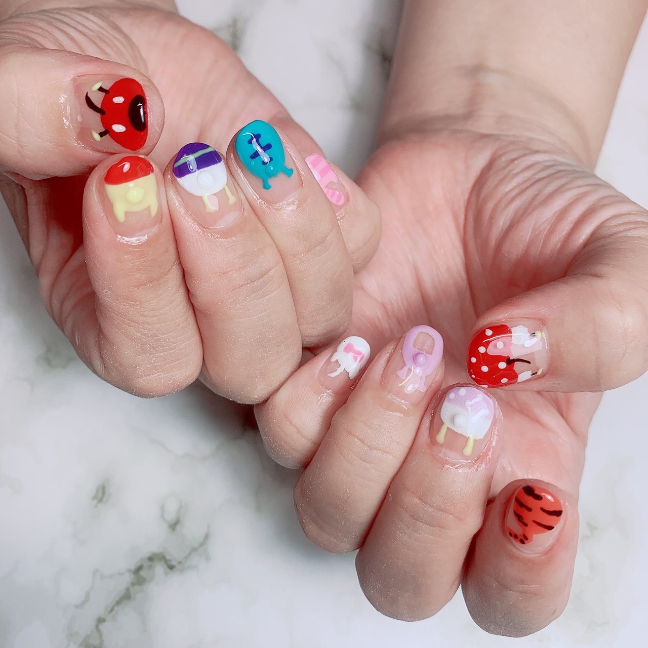 オールシーズン パーティー 女子会 ハンド 3d あけみのネイルデザイン No ネイルブック