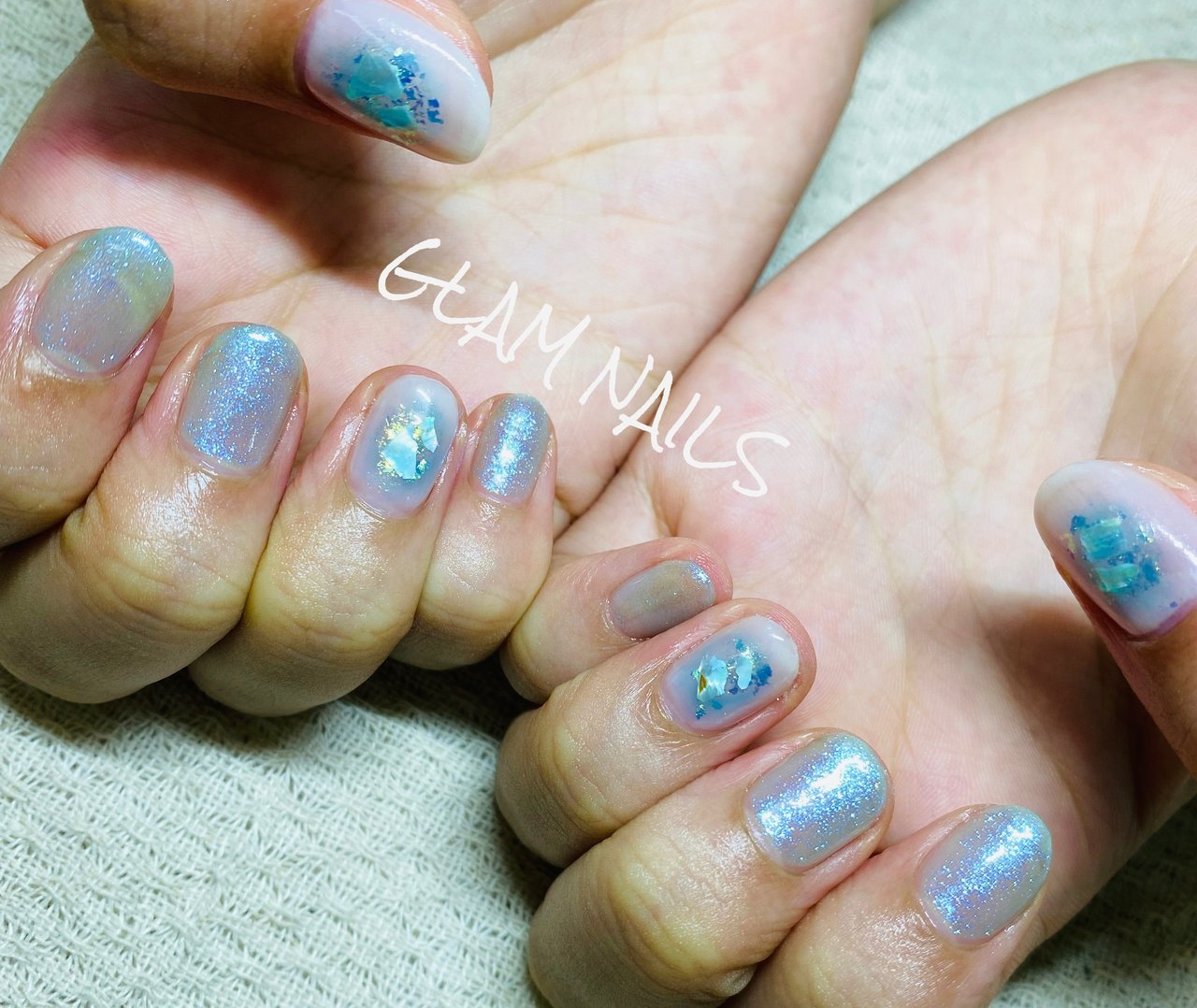 夏 ハンド シェル オーロラ ショート Asami Glam Nのネイルデザイン No ネイルブック