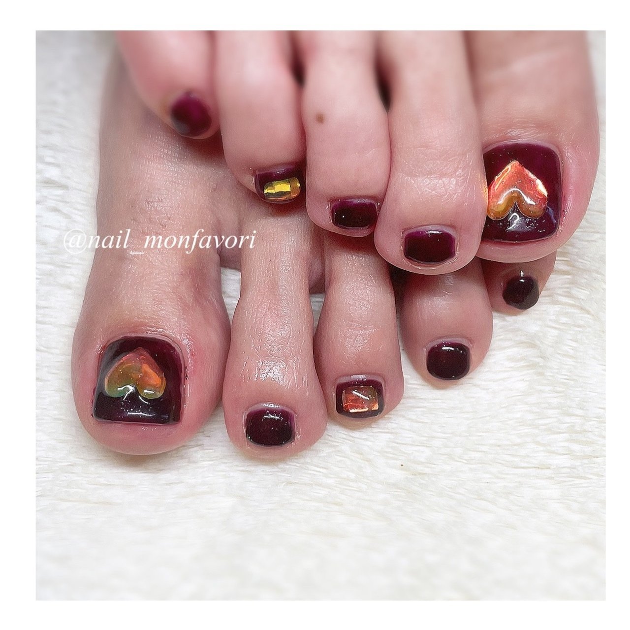 夏 オールシーズン 女子会 フット ハート Monfavori モンファボリ のネイルデザイン No ネイルブック