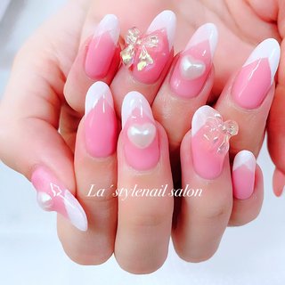 オールシーズン/ハンド/パール/オーロラ/リボン - Nail&beautysalon