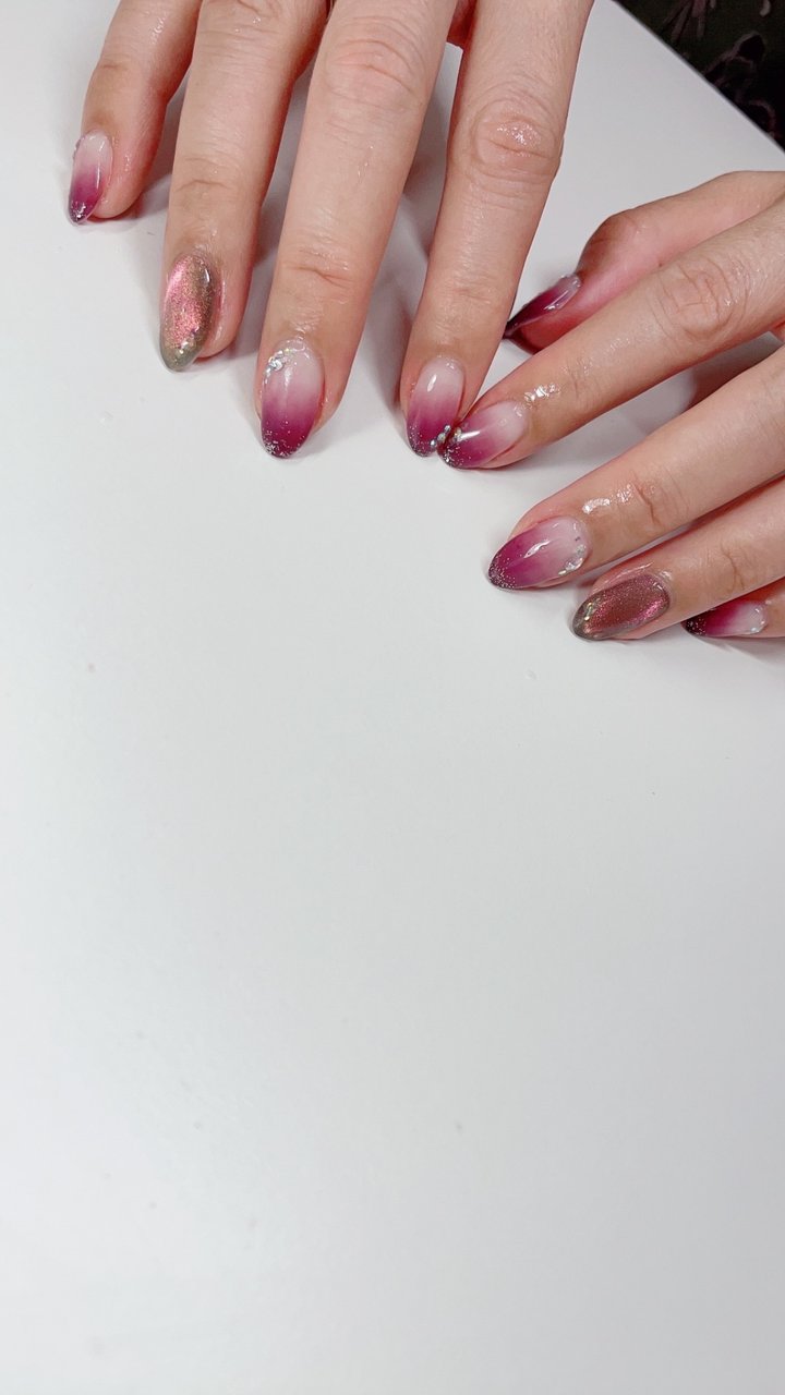 秋 冬 パーティー 女子会 グラデーション 大曲hikari Nail ﾋｶﾘﾈｲﾙのネイルデザイン No ネイルブック