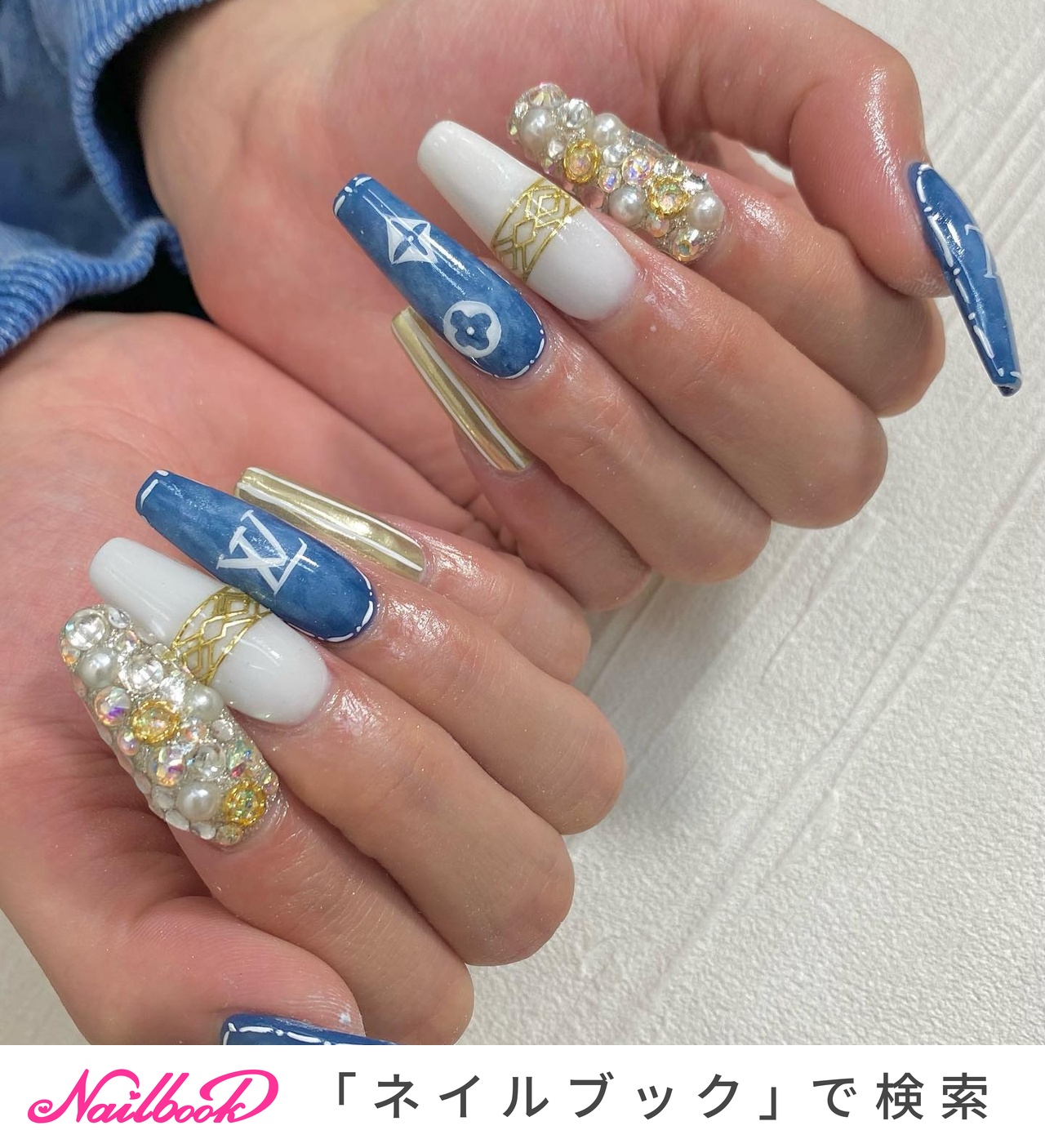 LOUIS VUITTON ネイルセット 2025年】新着順｜ブルー(青)/#ルイヴィトンネイルのネイル