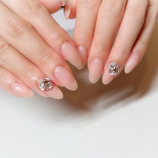 クリア スワロフスキーのネイルデザイン ネイルブック