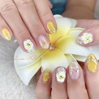 クリア イエロー シルバーのネイルデザイン ネイルブック