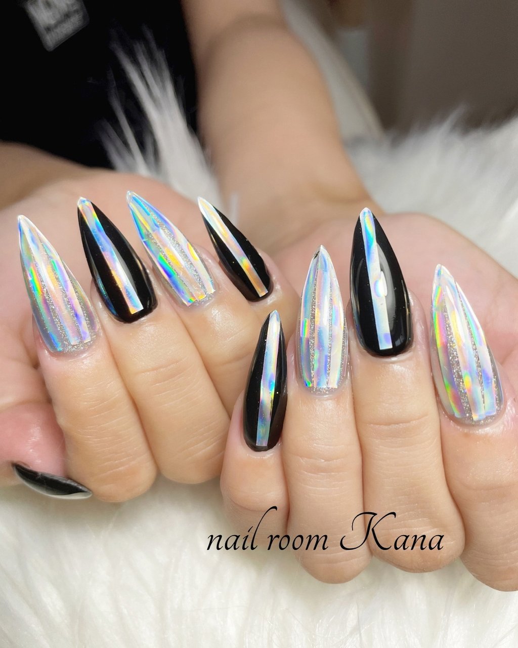 オールシーズン ハンド オーロラ ロング ポイント Nail Room Kanaのネイルデザイン No ネイルブック