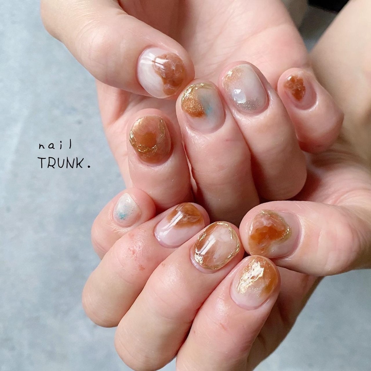 夏 秋 ハンド ニュアンス マーブル Nail Trunkのネイルデザイン No ネイルブック