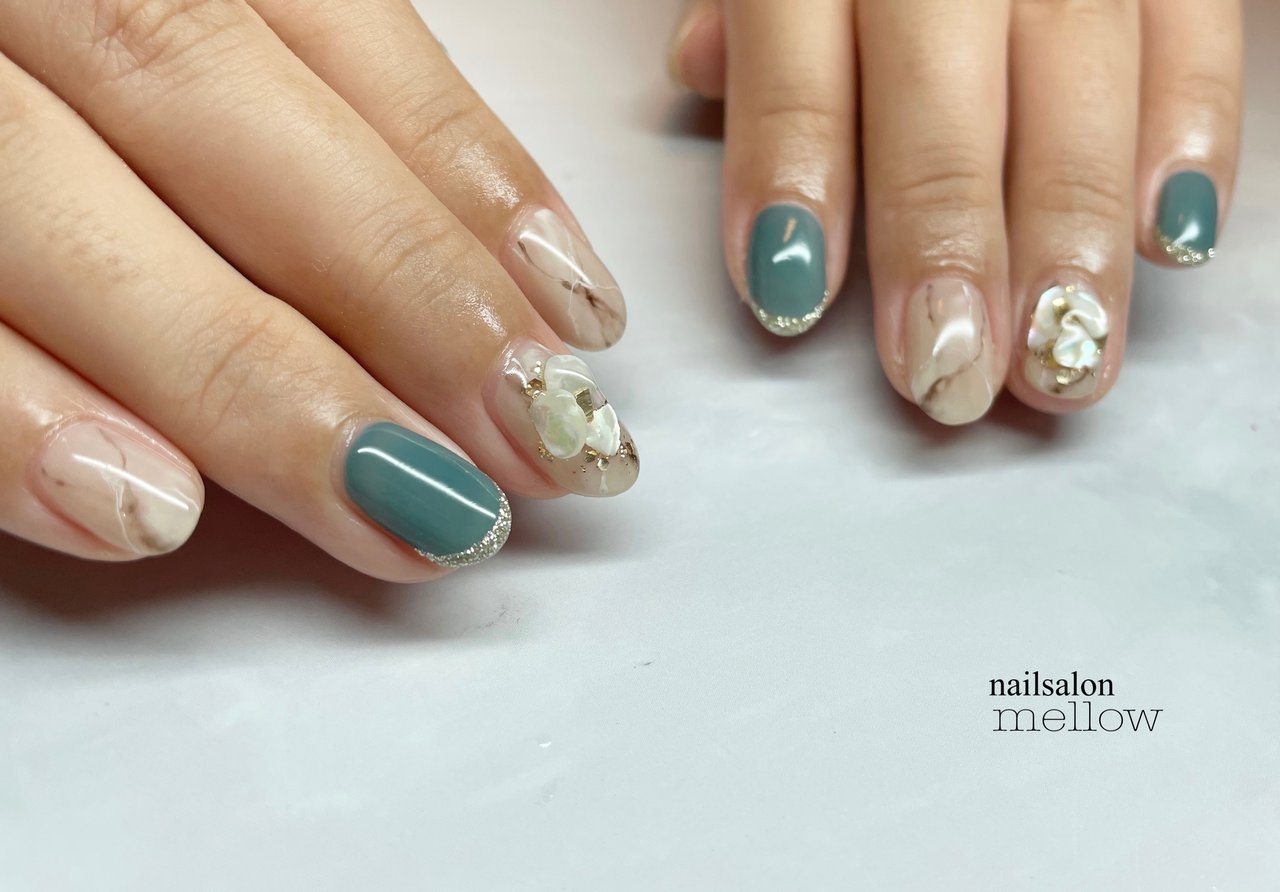 夏 海 リゾート ハンド シェル Nailsalon Mellow 大山浩美のネイルデザイン No ネイルブック