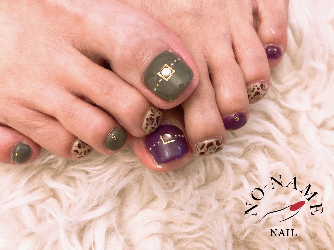 秋 フット アニマル柄 グリーン パープル Sonomiのネイルデザイン No ネイルブック