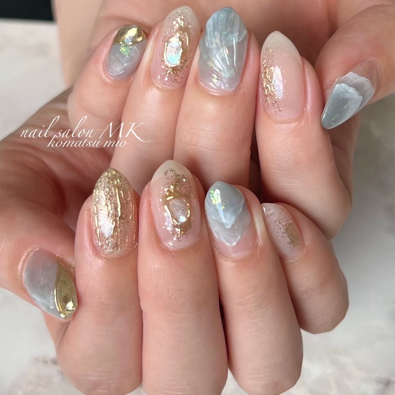夏/秋/ハンド/ニュアンス/ショート - nail salon MKのネイルデザイン 