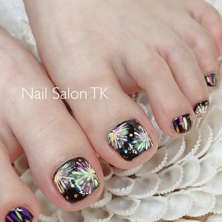 フット 花火ネイルのネイルデザイン ネイルブック