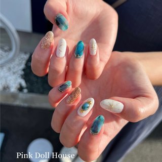ターコイズストーンのネイルデザイン ネイルブック