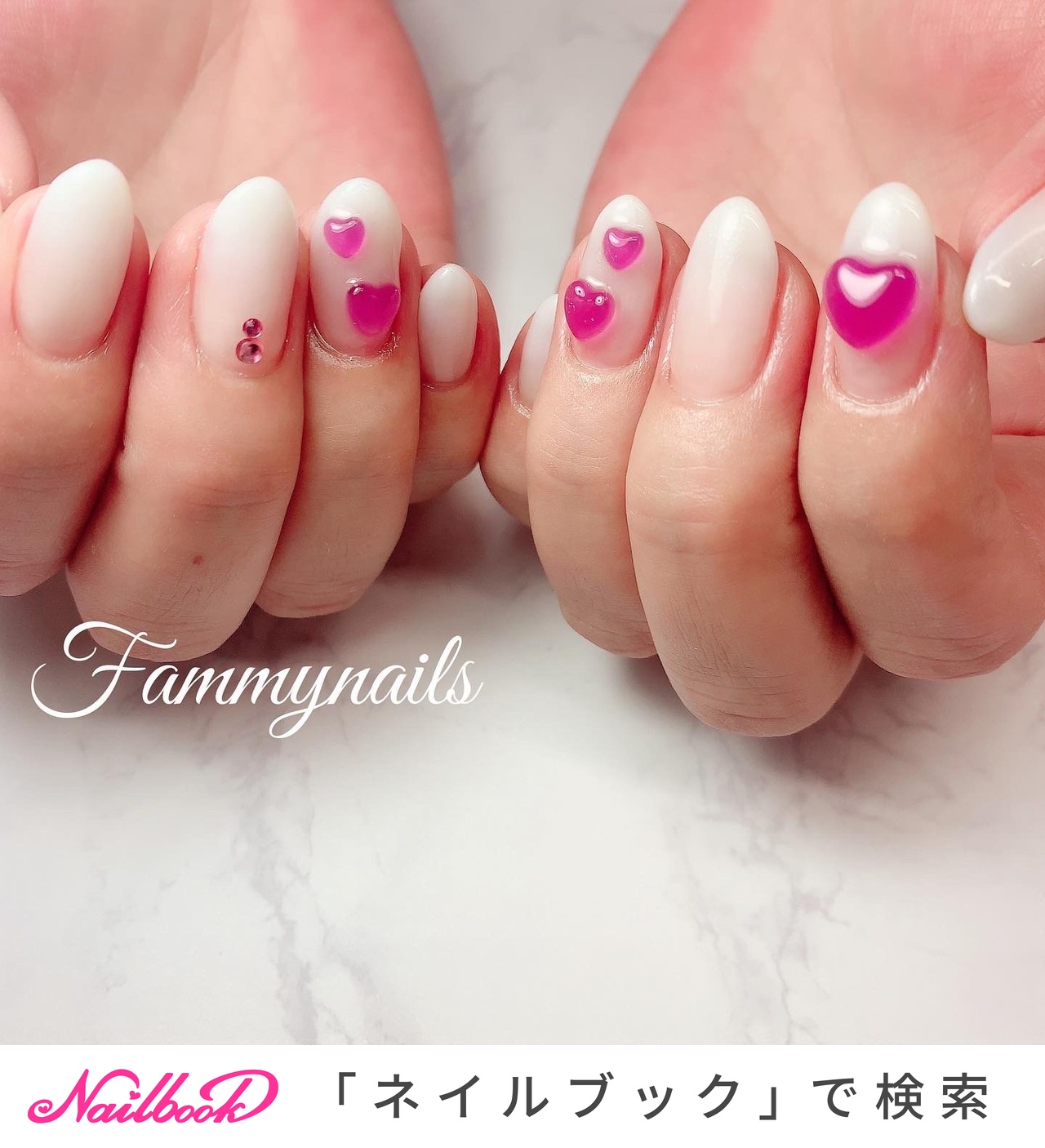 22年 新着順 ピンクハートのネイルデザイン ネイルブック