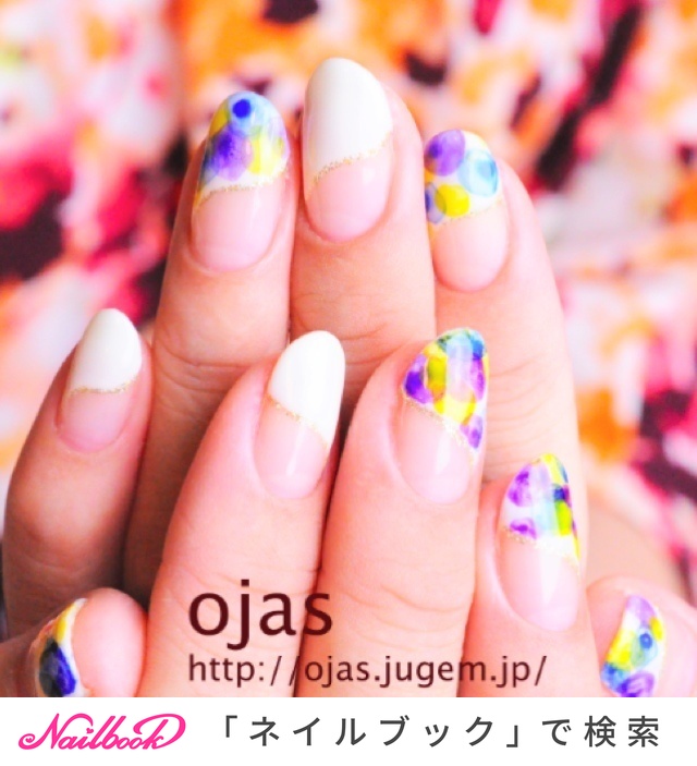 春/ハンド/ドット/カラフル/ジェルネイル ojas_nailのネイルデザイン[No.215055]｜ネイルブック