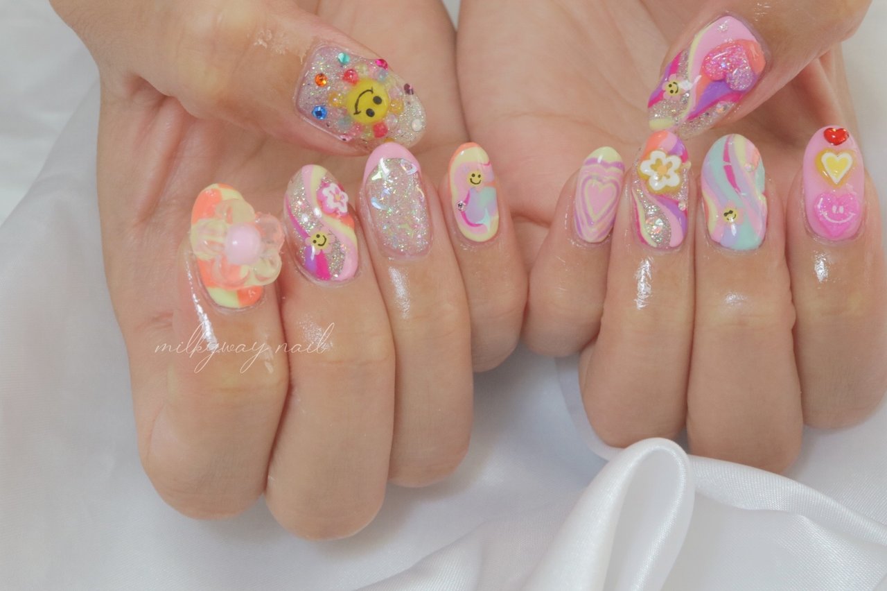 秋 ハンド ロング オーバル パステル 遠藤のネイルデザイン No ネイルブック