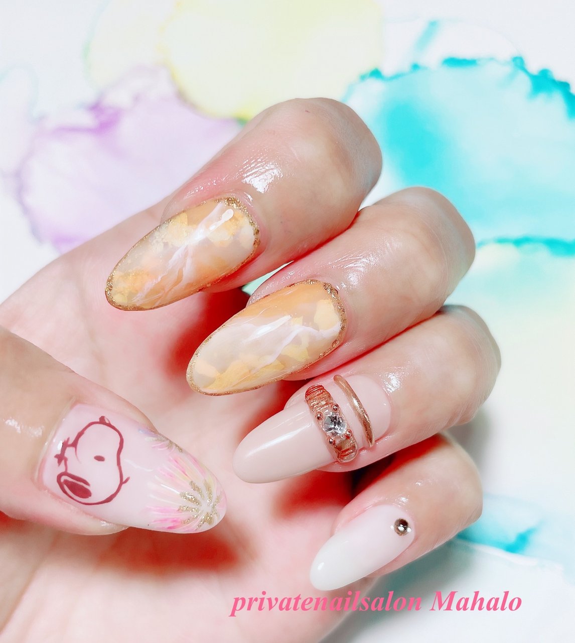 秋 オールシーズン オフィス デート ハンド Mahalo Privatenailsalonのネイルデザイン No ネイルブック