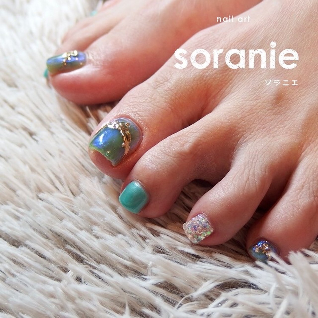 夏 秋 オールシーズン フット グリーン Mizumi Sorani E のネイルデザイン No ネイルブック