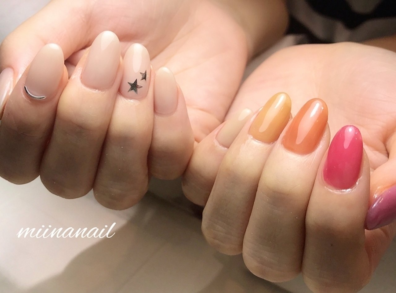 オールシーズン 女子会 ハンド 星 ホワイト Miinanailのネイルデザイン No ネイルブック