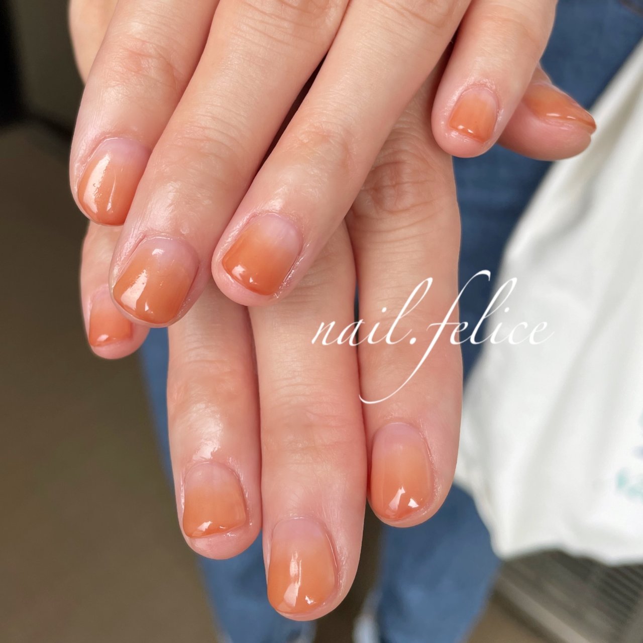 秋 ハンド グラデーション ショート ラウンド Nail Feliceのネイルデザイン No ネイルブック