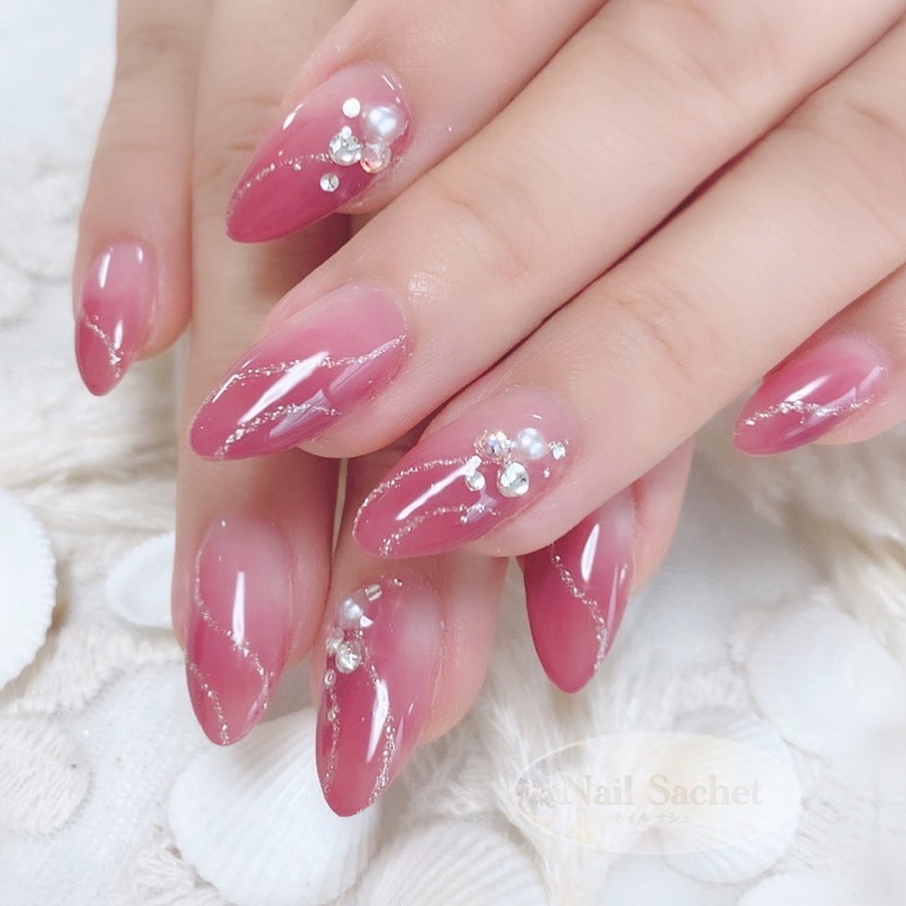 グラデーション/キラキラ/ピンク/シルバー - 東京NailSachet ネイル