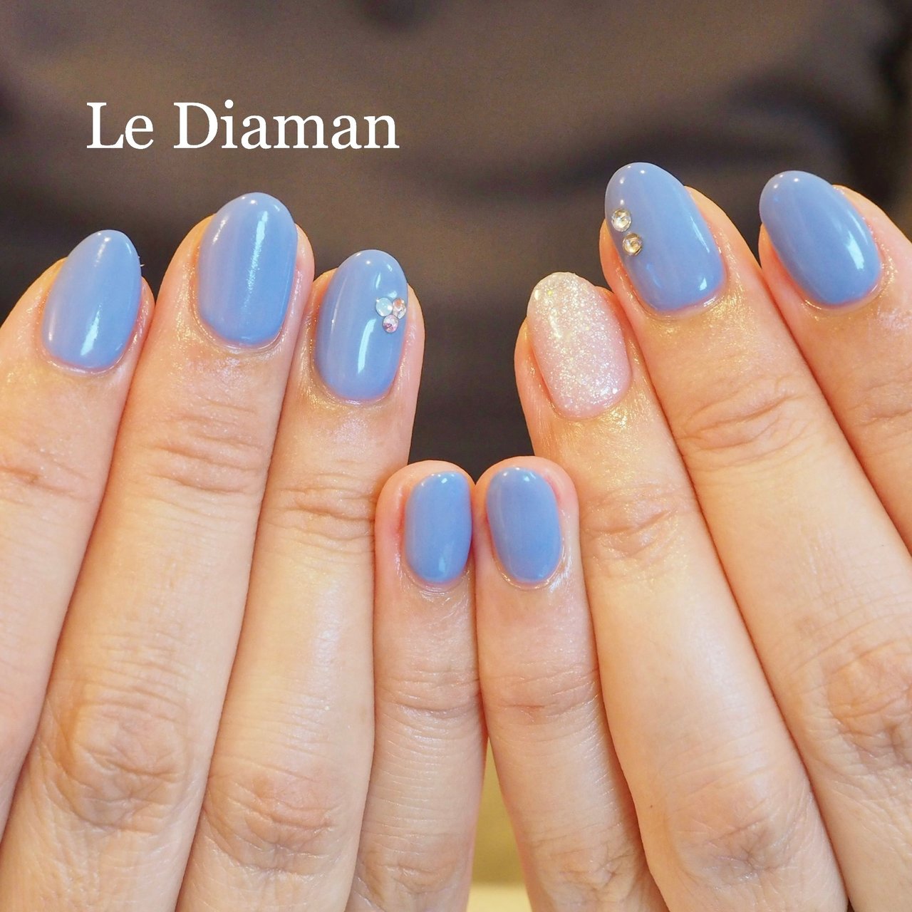 夏 ハンド シンプル ワンカラー ミディアム Le Diamanのネイルデザイン No ネイルブック