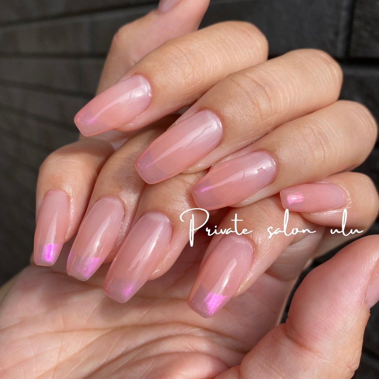 22))フレンチガーリー ピンクミラー ネイルチップ ニュアンス オーロラネイル 23))フレンチガーリー ピンクネイル ミラーオーロラ ネイルチップ