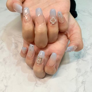 アイスブルーネイルのネイルデザイン ネイルブック