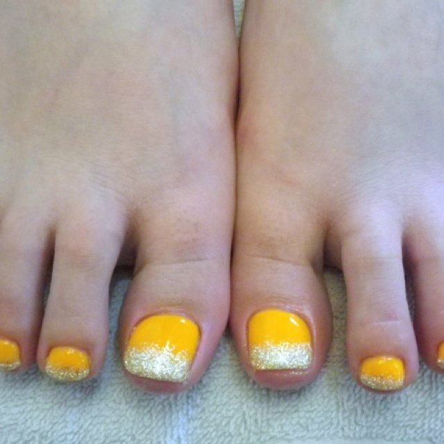 フット グラデーション オレンジ ジェル お客様 Alohanaのネイルデザイン No 7528 ネイルブック