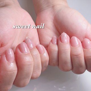 シアーピンクネイルのネイルデザイン ネイルブック