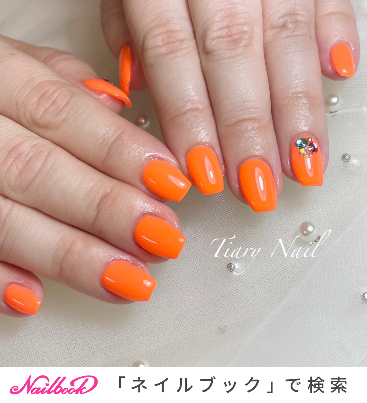 夏/秋/海/ハロウィン/シンプル 𝑻𝒊𝒂𝒓𝒚 𝑵𝒂𝒊𝒍 ティアリーネイルのネイルデザイン[No.7537287]｜ネイルブック