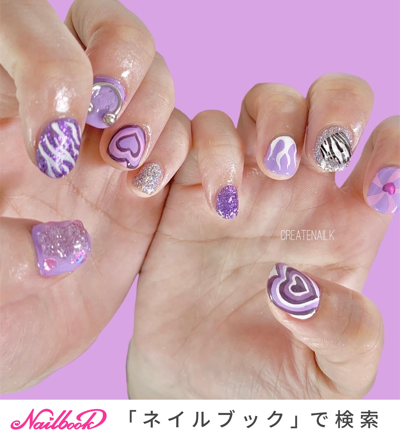 ♡ ハンドメイド ネイル ♡ ハートネイルのネイルデザイン】MOMOジェル｜nail for allの