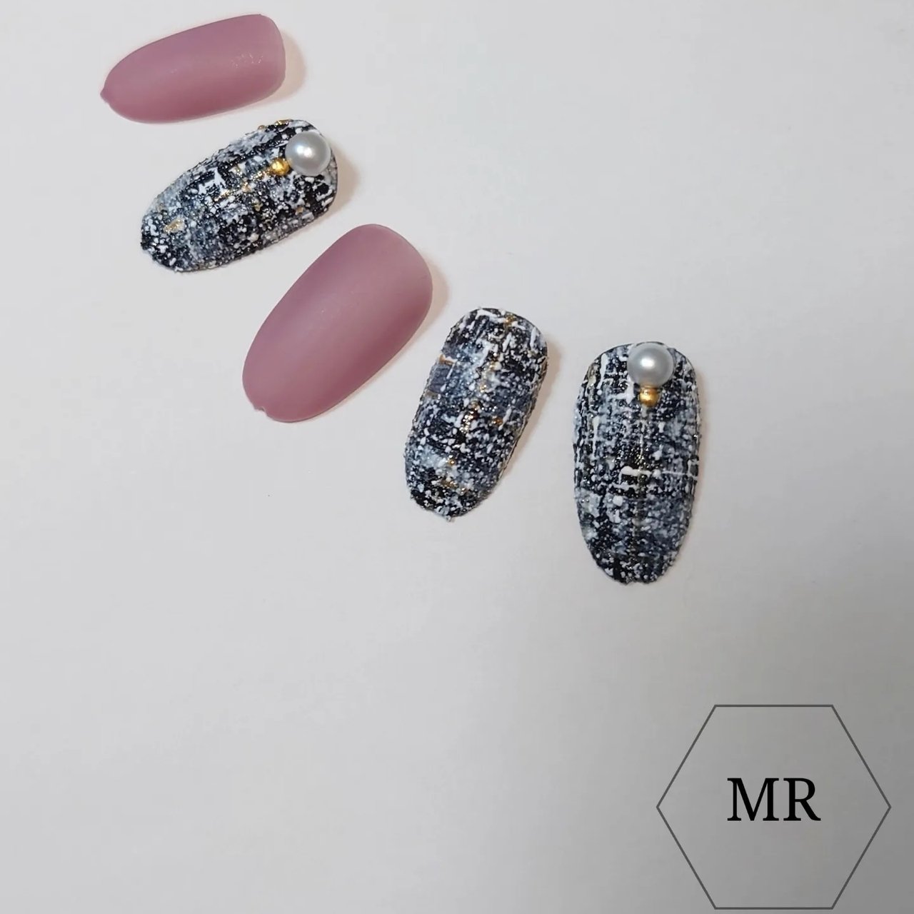 秋 冬 ハンド ツイード ミディアム Mrのネイルデザイン No ネイルブック