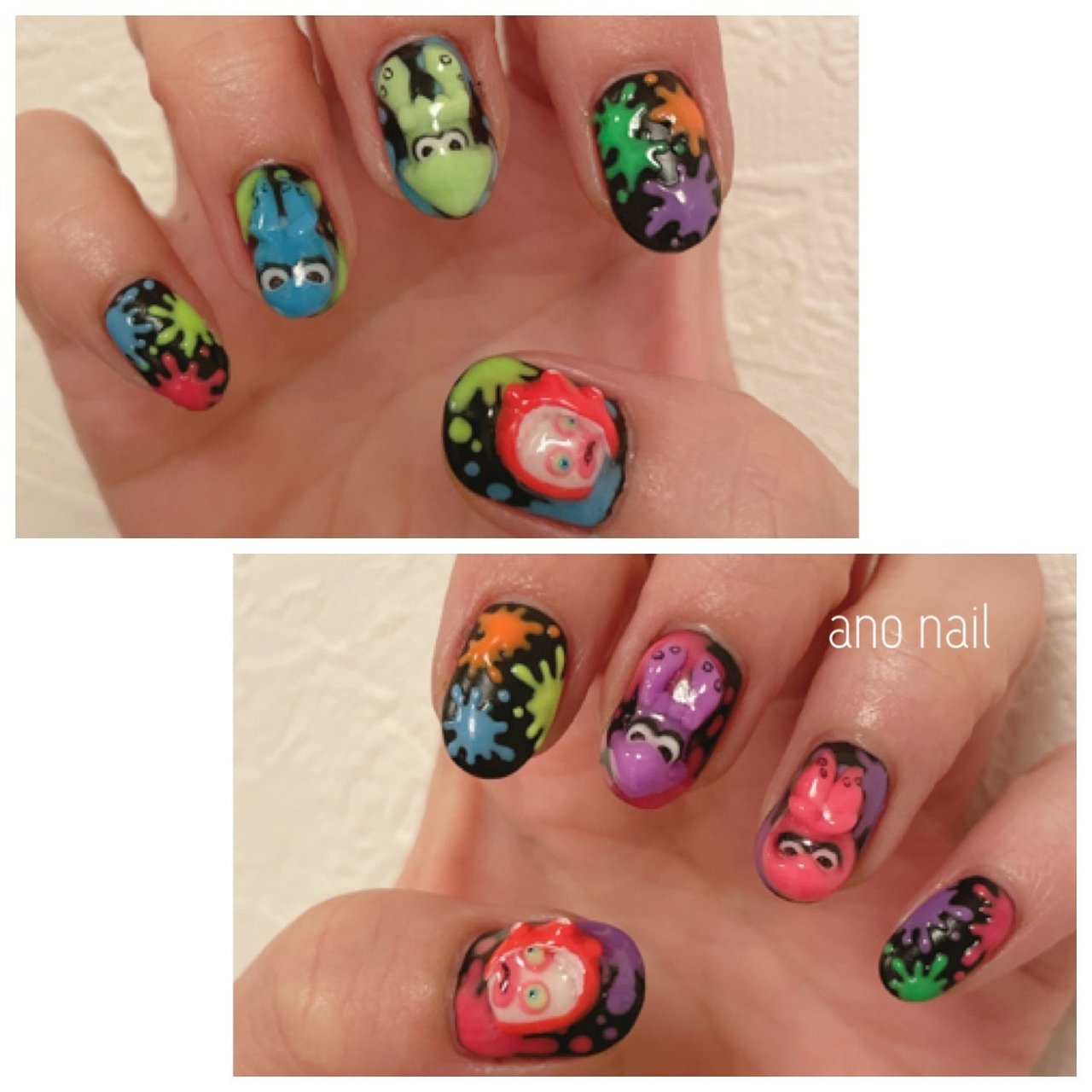 確認用　スプラトゥーン　ネイルパーツ 3Dネイル ネイルパーツ スプラトゥーン ゲーム 選べる 2Peaceの