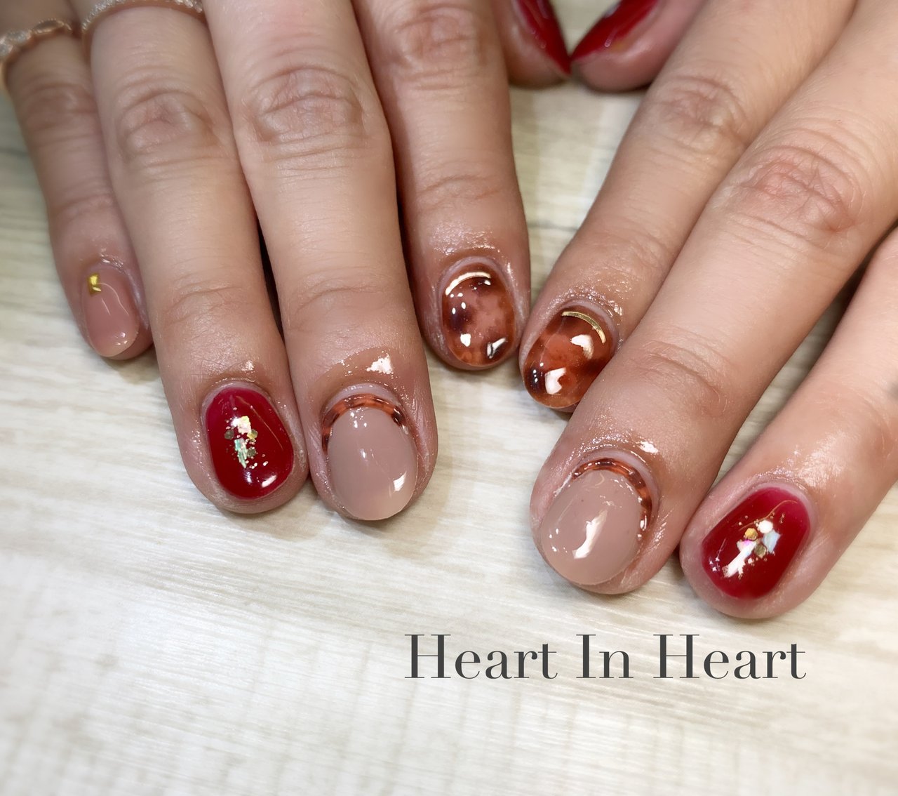 秋 冬 クリスマス オフィス ハンド Heart In Heartのネイルデザイン No ネイルブック