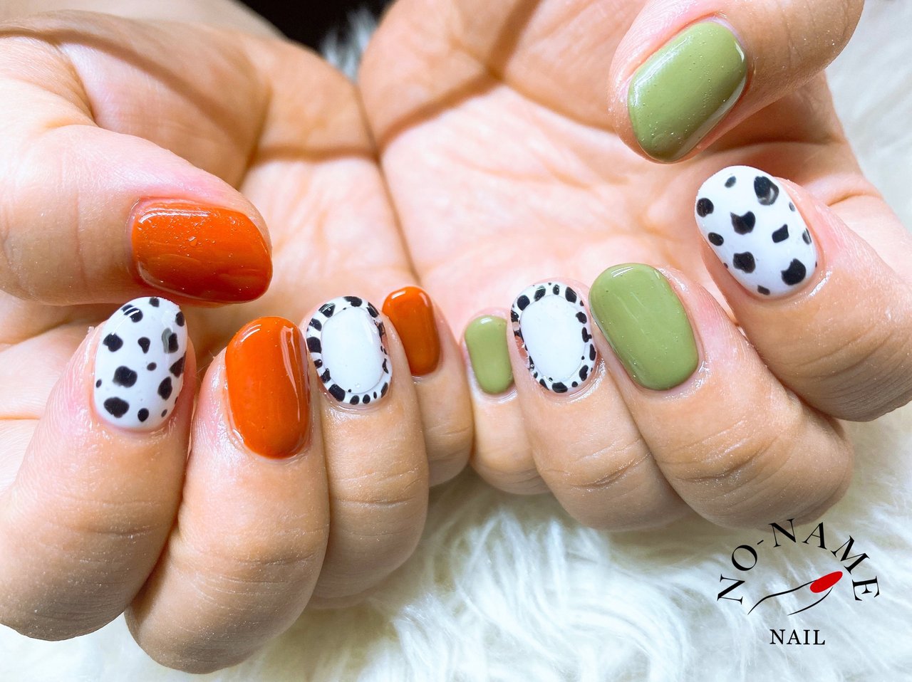 秋 冬 ハンド アニマル柄 オレンジ Sonomiのネイルデザイン No ネイルブック