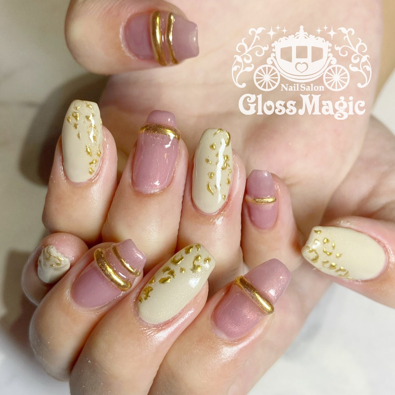 ネイルチップヒョウ柄ネイルアクセサリーネイルリングネイル