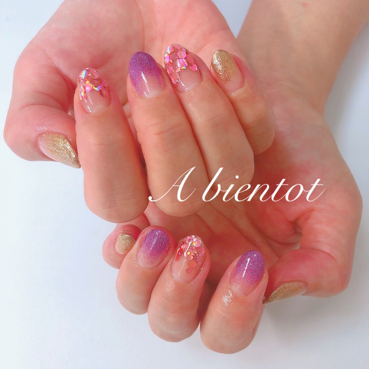 秋 オールシーズン ハンド グラデーション ミディアム 京都伏見abientotprivatenailsalon カルジェル専門ネイルサロンのネイル デザイン No ネイルブック