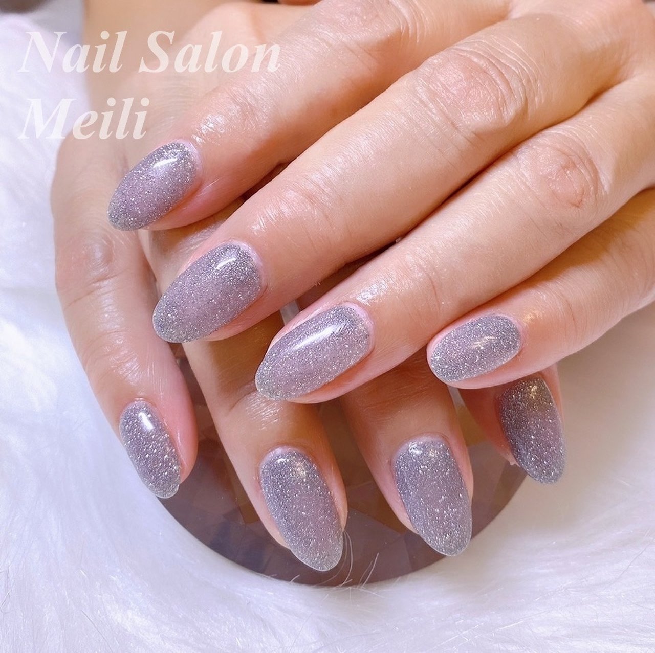 オールシーズン ハンド ミディアム グレー ジェルネイル Nail Salon Meili 埼玉日進のネイルデザイン No ネイル ブック