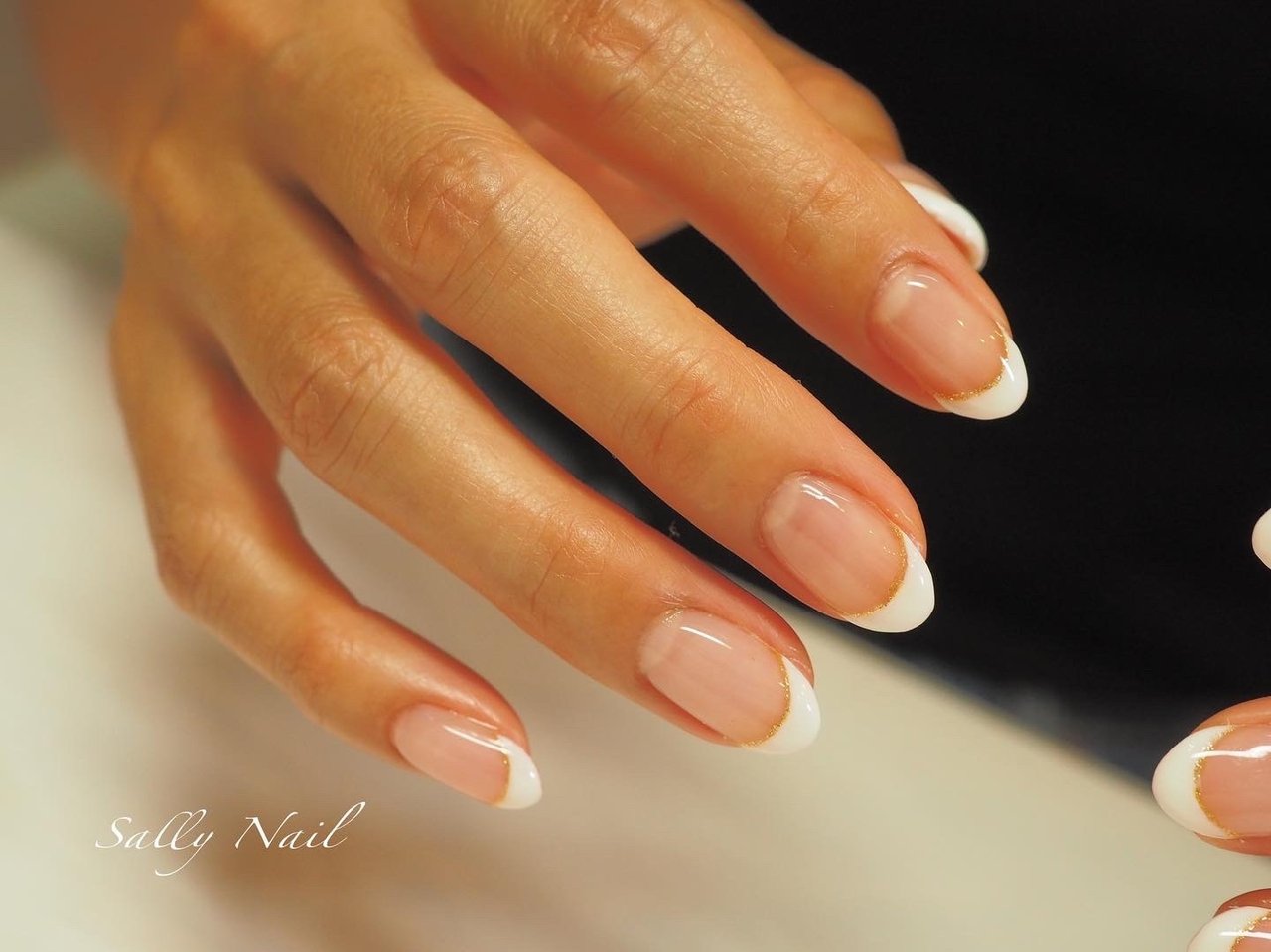 オールシーズン オフィス 女子会 ハンド フレンチ Sally Nailのネイルデザイン No ネイルブック